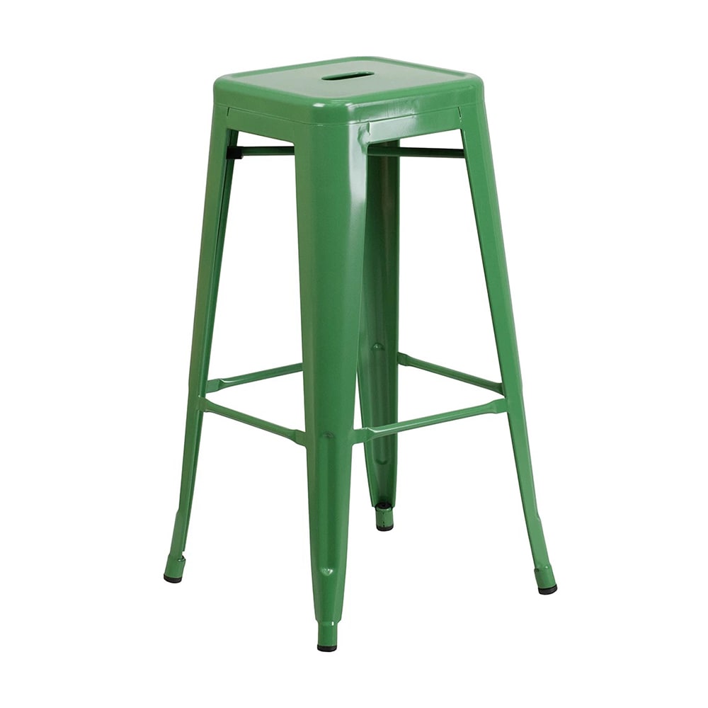 999-M210 Backless Bar Stool - Power Coated Steel, Green