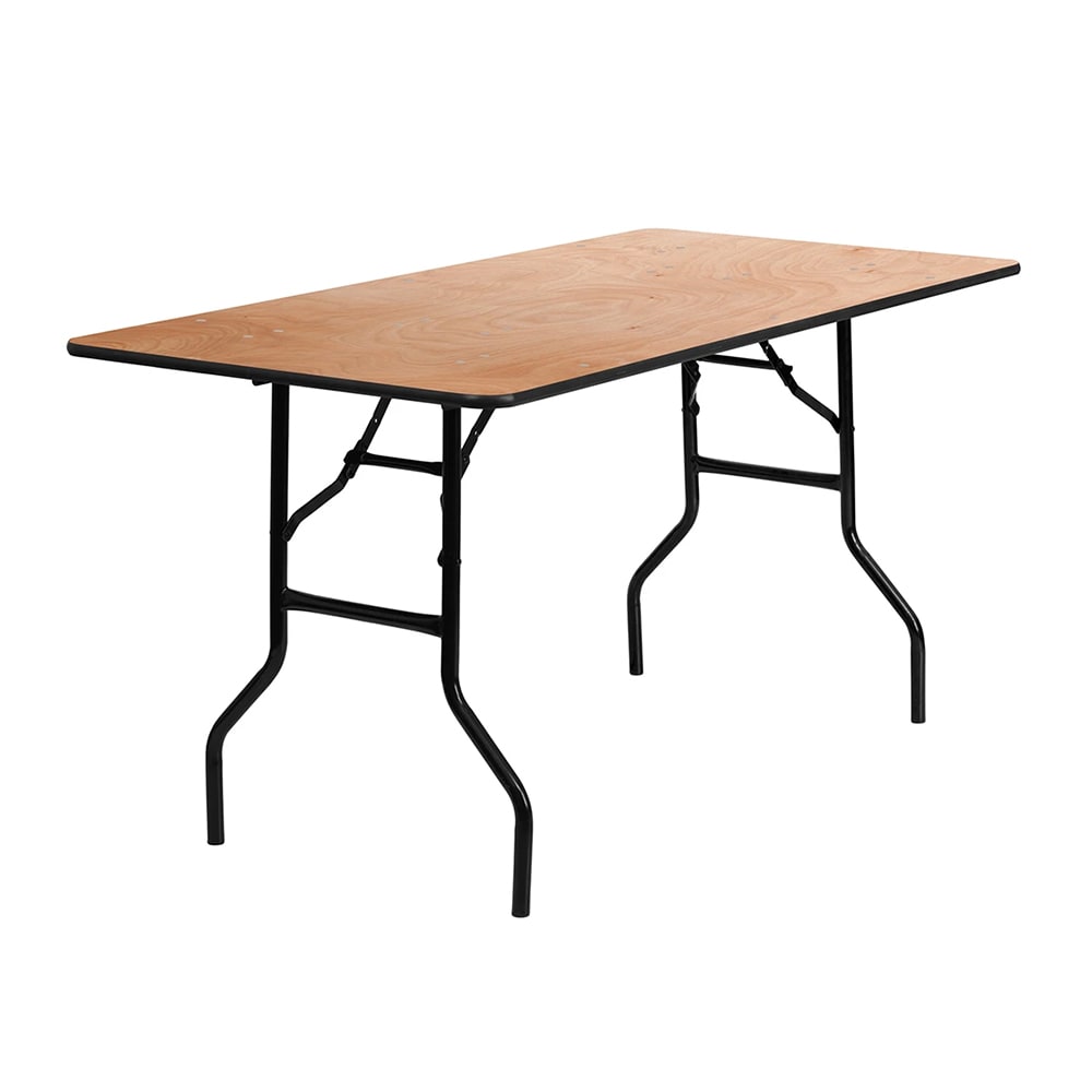 999-M144 Rectangular Folding Banquet Table w/ Plywood Top - 60"W x 30"D x 30 1/4"H