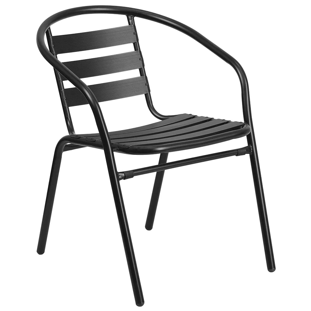 999-M009 Indoor/Outdoor Stackable Armchair - Steel, Black