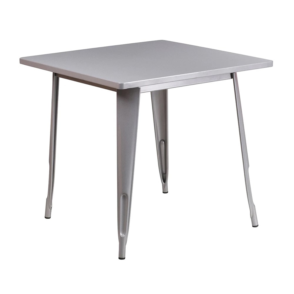999-M217 31 1/2" Square Dining Height Table - Steel, Silver
