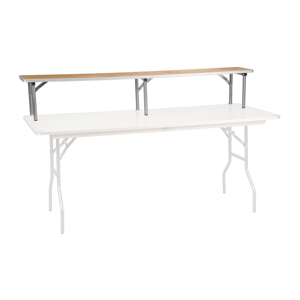 999-M100 Folding Bar Top Riser w/ Birchwood Surface - 72"W x 12"D x 12"H