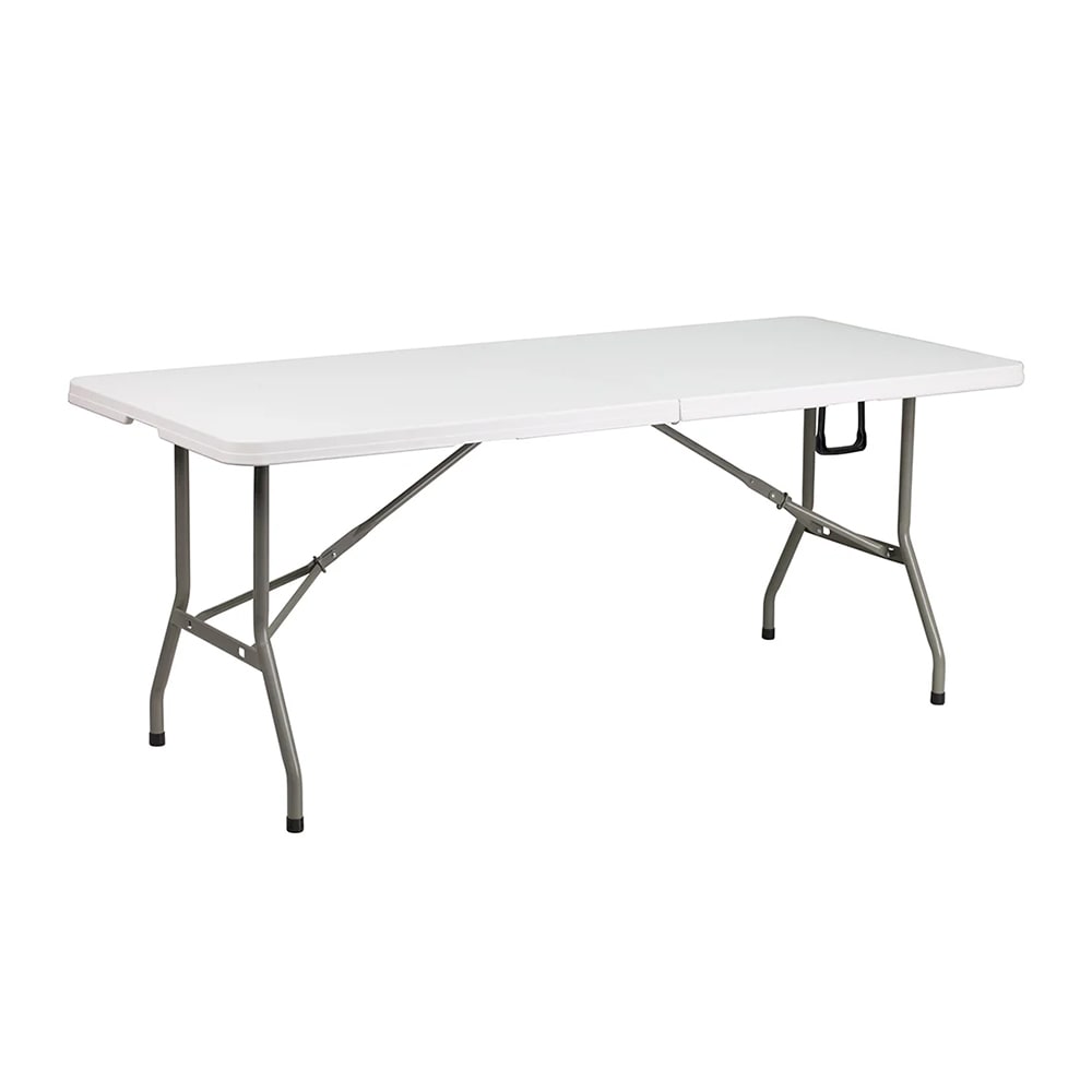 999-M157 Rectangular Folding Table w/ Granite White Plastic Top - Indoor/Outdoor, 72"W x 30&...