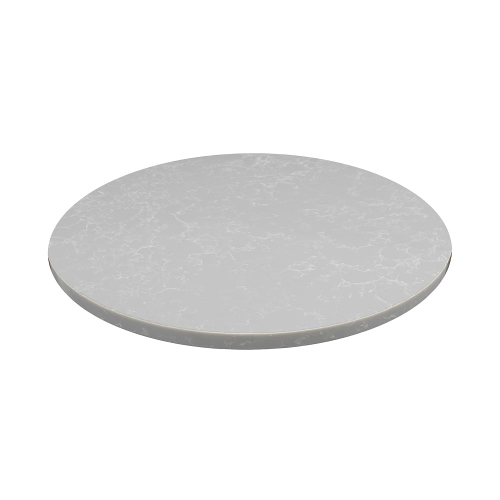 628-Q41548RD 48" Round Quartz Table Top, Nebula Gray
