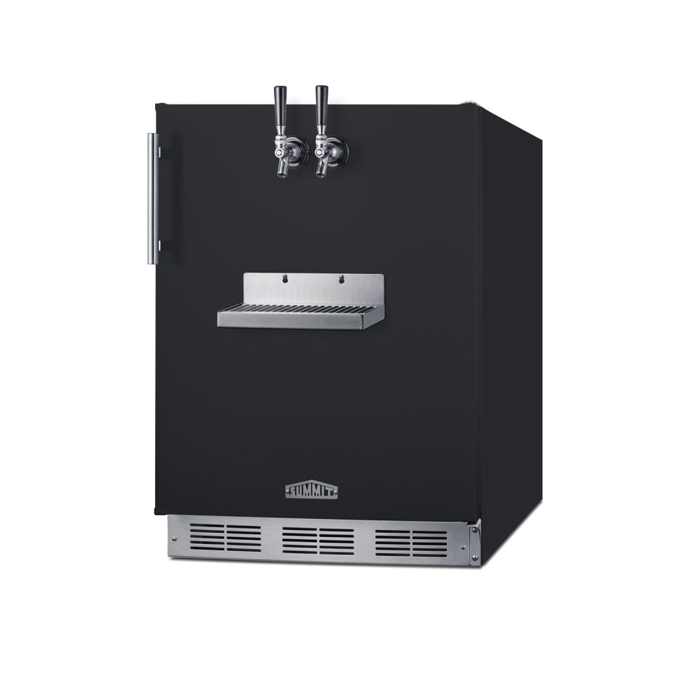 162-SBC58BFRTPADA 24" Front Tap Kegerator Beer Dispenser w/ (2) Keg Capacity - Black, 115v