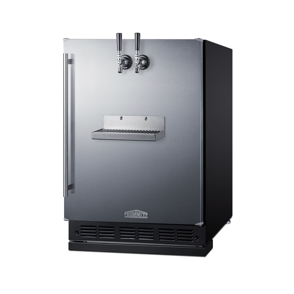 162-SBC7BRSFRTP 24" Front Tap Kegerator Beer Dispenser w/ 2 Keg Capacity - Stainless, 115v