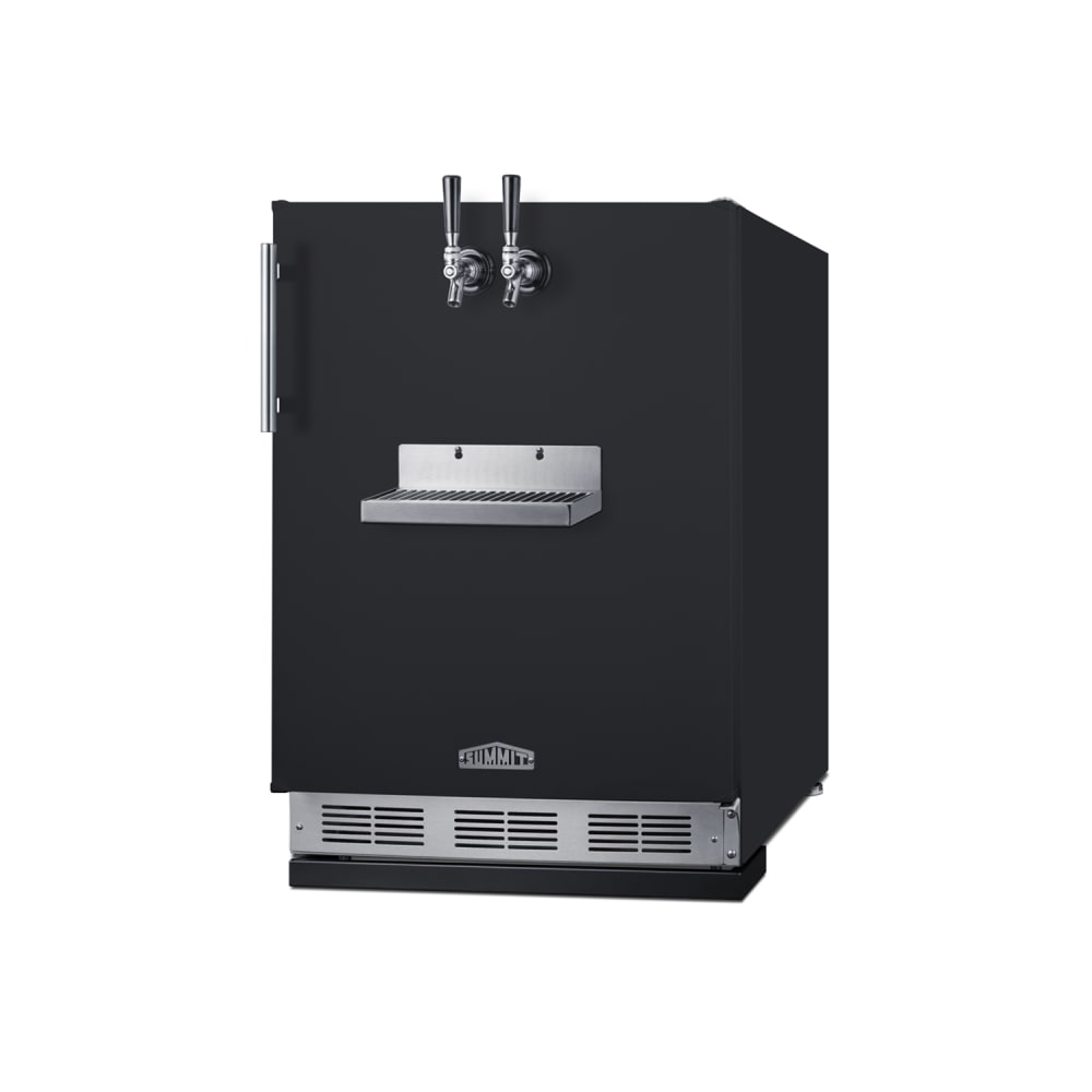162-SBC58BFRTP 24" Front Tap Kegerator Beer Dispenser w/ (2) Keg Capacity - Black, 115v