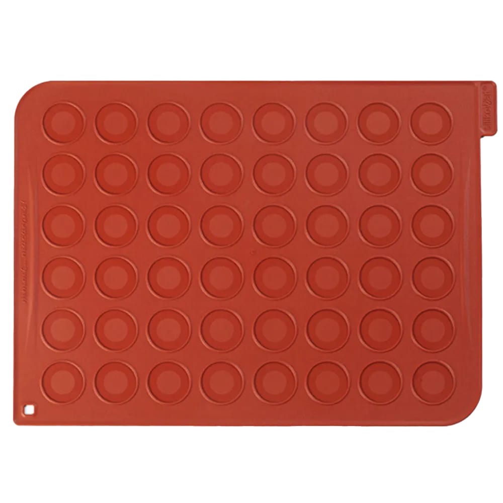 330-MAC01 Macaron Baking Mat - 15 3/4" x 11 3/4", Silicone, Red
