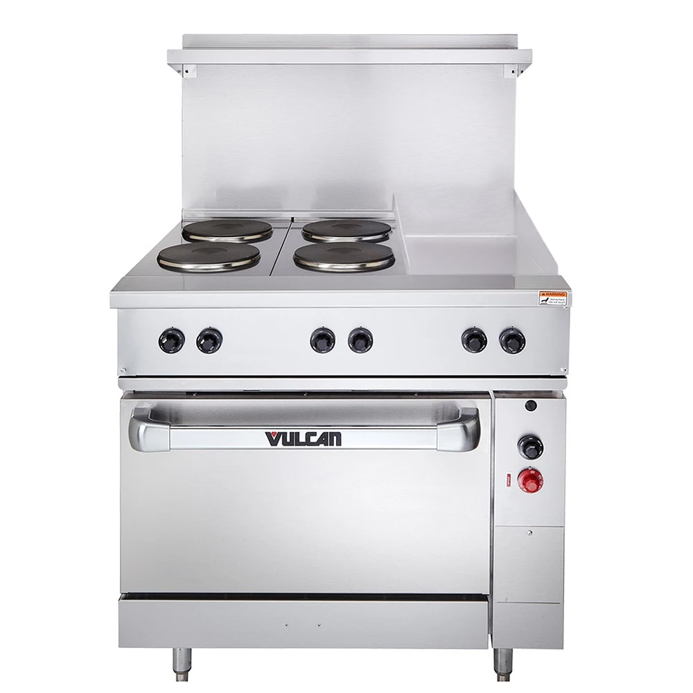 207-EV36S4FP12G208 36" EV Series Electric Range w/ (4) French Hot Plates & (1) Griddle,...