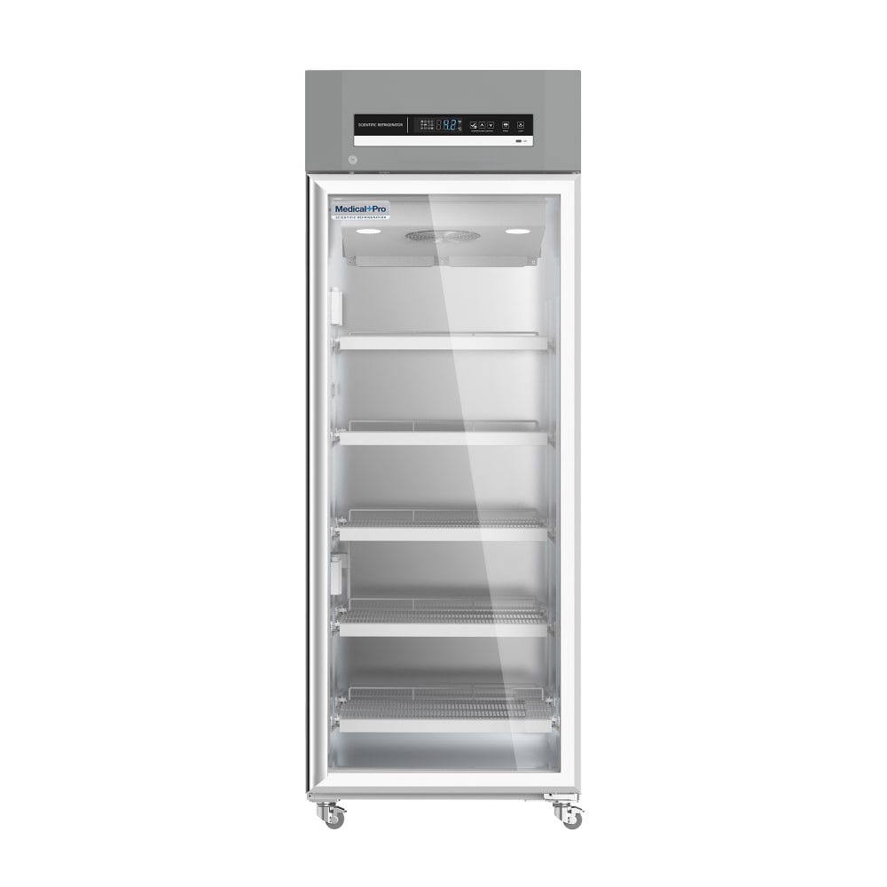 338-MP23RGHC 28 1/10" Reach In Pharmacy/Lab Refrigerator w/ Glass Door - Temperature Alarm,...