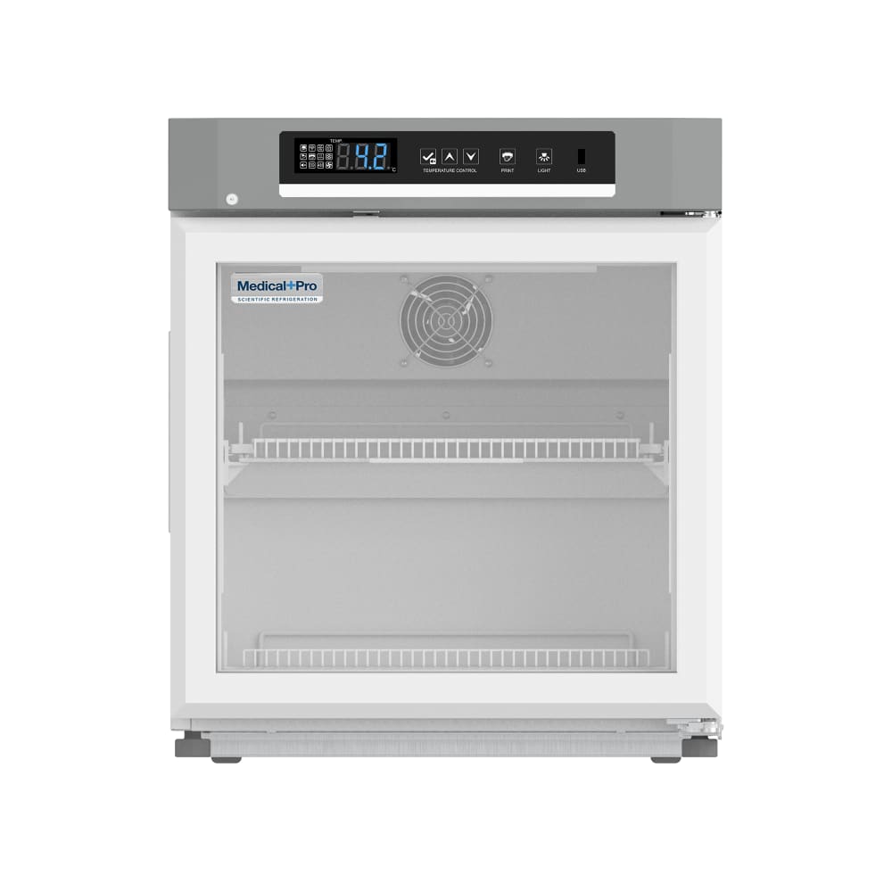 338-MPU5RGHC 25 3/5" Undercounter Pharmacy Refrigerator w/ Glass Door - Temperature Alarm, 1...