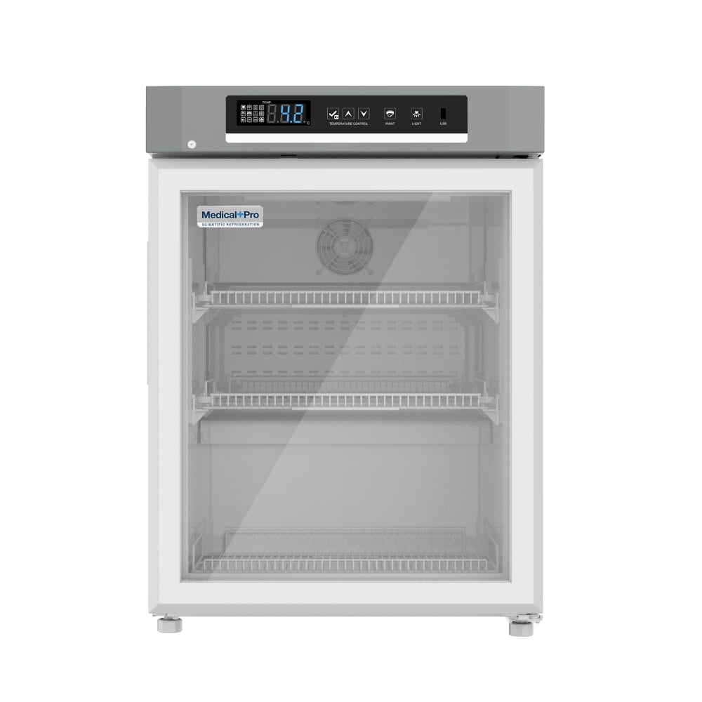 338-MPU3RGHC 21 3/10" Undercounter Medical Refrigerator w/ Glass Door - Temperature Alarm, 1...