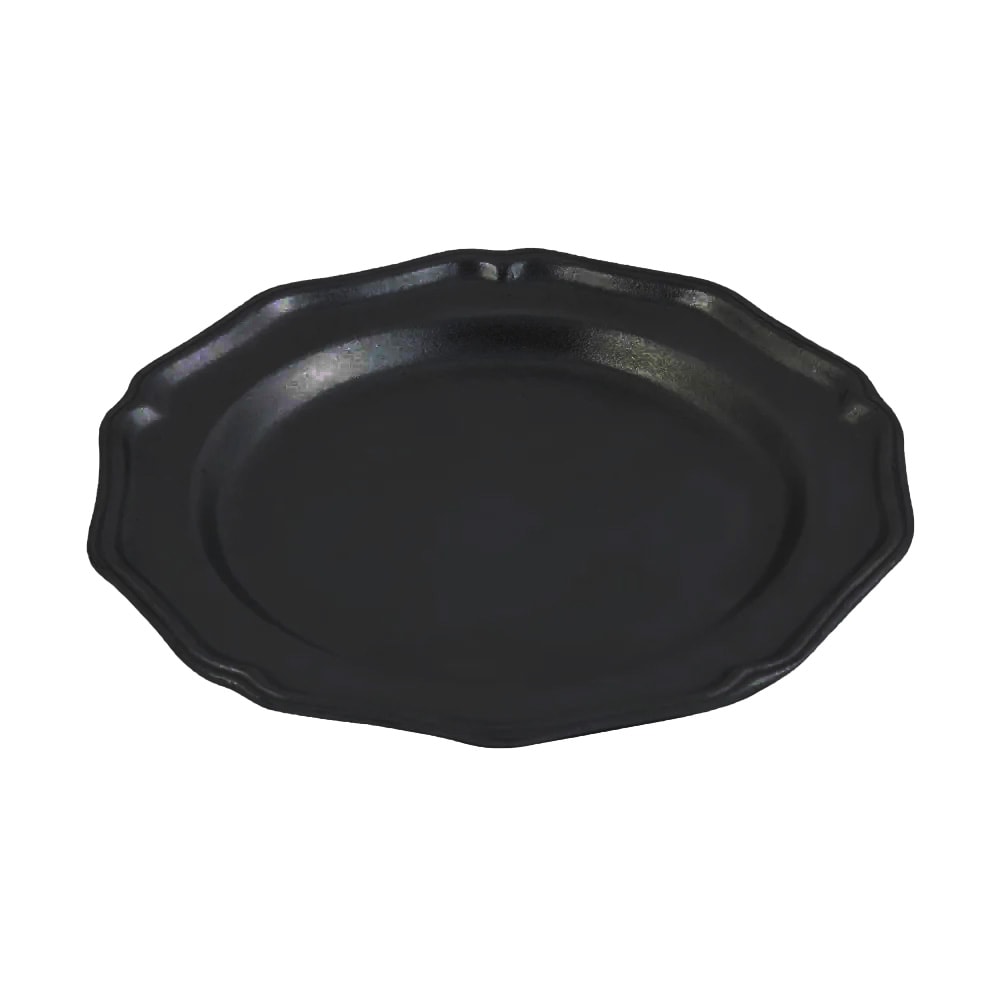 017-1033SBLK 9" Dessert Plate, Aluminum/Black