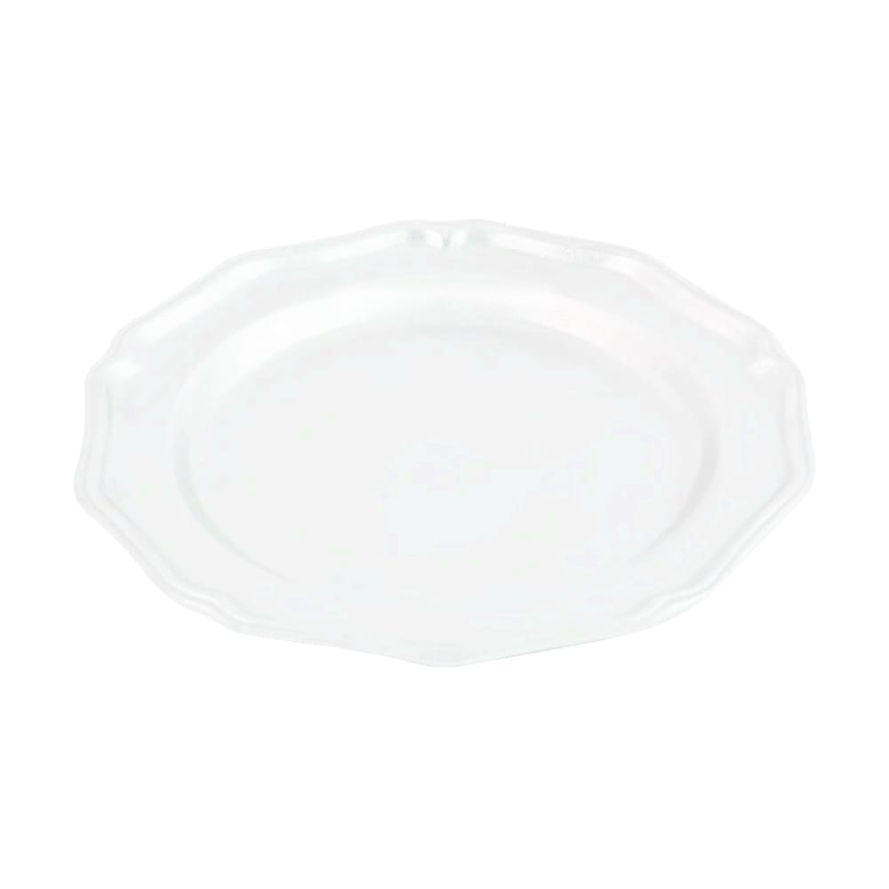 017-1033SWH 9" Dessert Plate, Aluminum/White