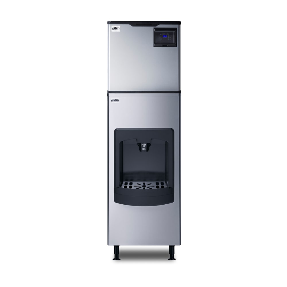 Summit Ice Machine Summit BIM350KDISP 350 lb Full Cube Ice Machine w/ Ice Dispenser - 130 ...