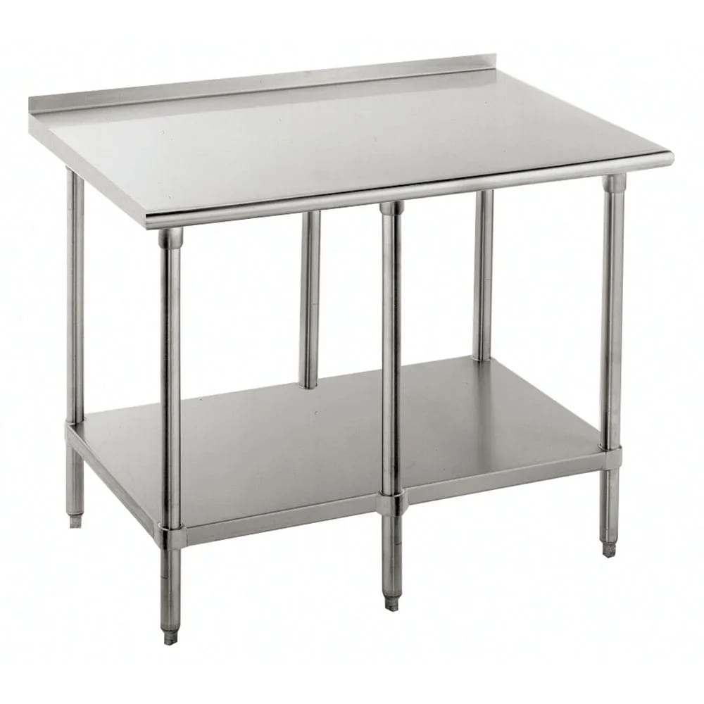 009-FMG369 108" 16 ga Work Table w/ Undershelf & 304 Series Stainless Top, 1 1/2" B...