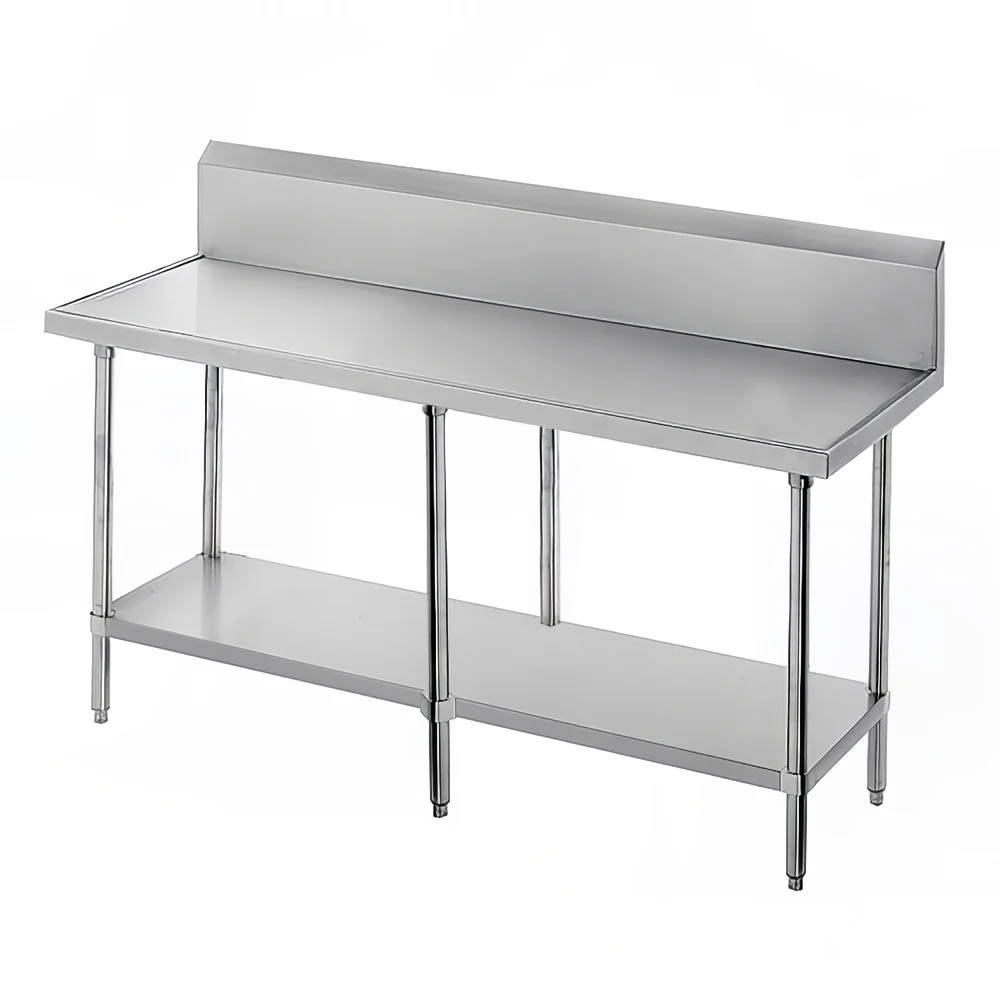 009-VKG2410 120" 14 ga Work Table w/ Undershelf & 304 Series Stainless Marine Top, 10&qu...