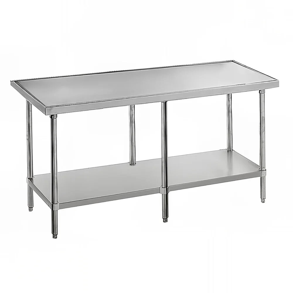 009-VLG4811 132" 14 ga Work Table w/ Undershelf & 304 Series Stainless Marine Top