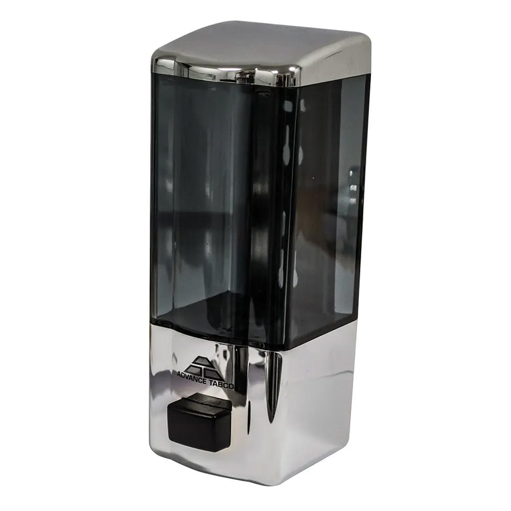 009-7PS12 Wall Mount Manual Soap Dispenser - Plastic, Black/Chrome