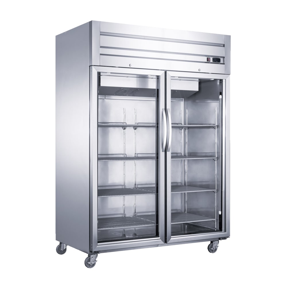 060-D55ARGS2 55 1/8" Two Section Reach In Refrigerator, (2) Left/Right Hinge Glass Doors, 11...