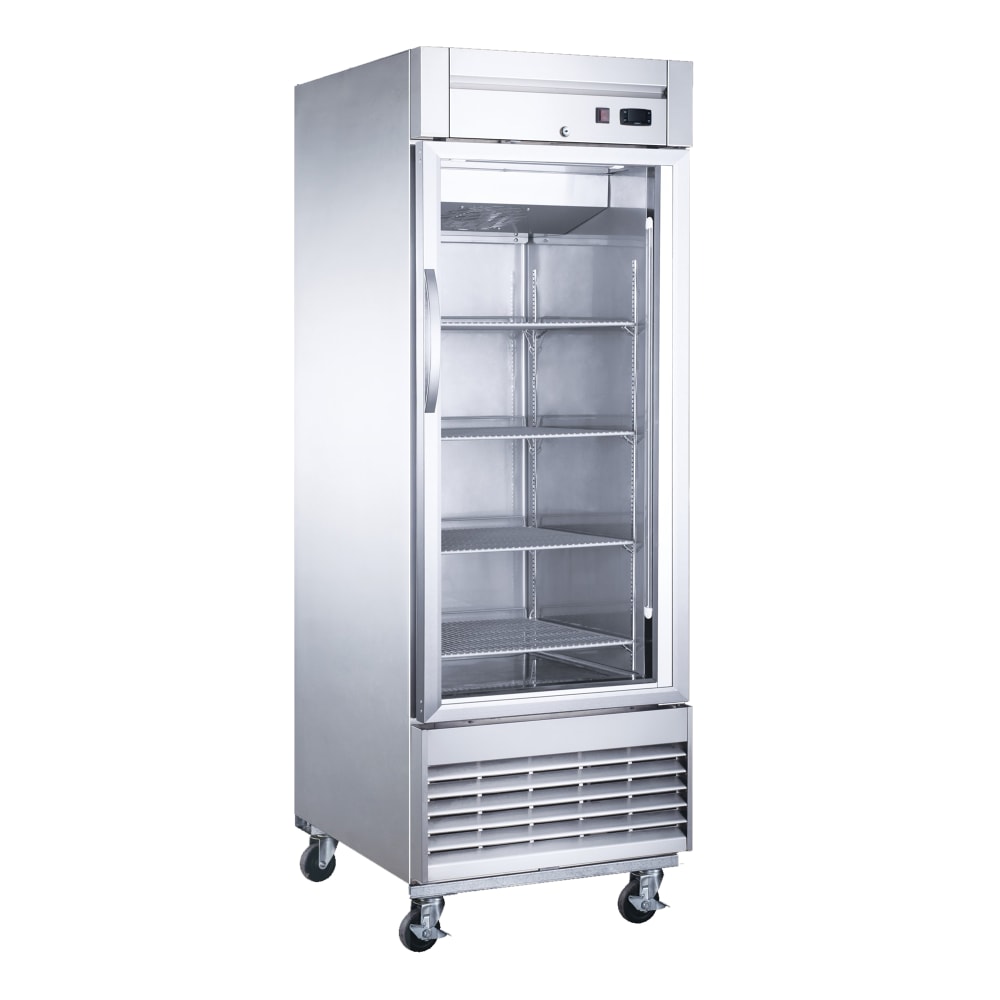 060-D28RGS1 27 1/2" One Section Reach In Refrigerator, 1 Right Hinge Glass Door, 115v