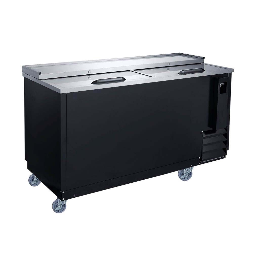060-DHBC50 49 5/8" Forced Air Bottle Cooler - Holds (918) 12 oz Bottles, Lid Locks, Black, 1...