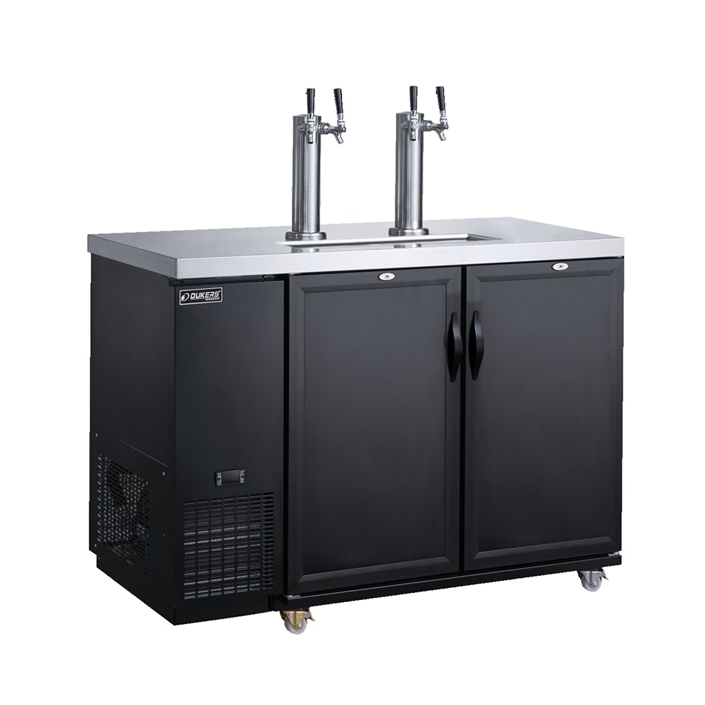 060-DKB48M2 49 7/8" Kegerator Beer Dispenser w/ 2 Keg Capacity - 2 Columns, Black, 115v