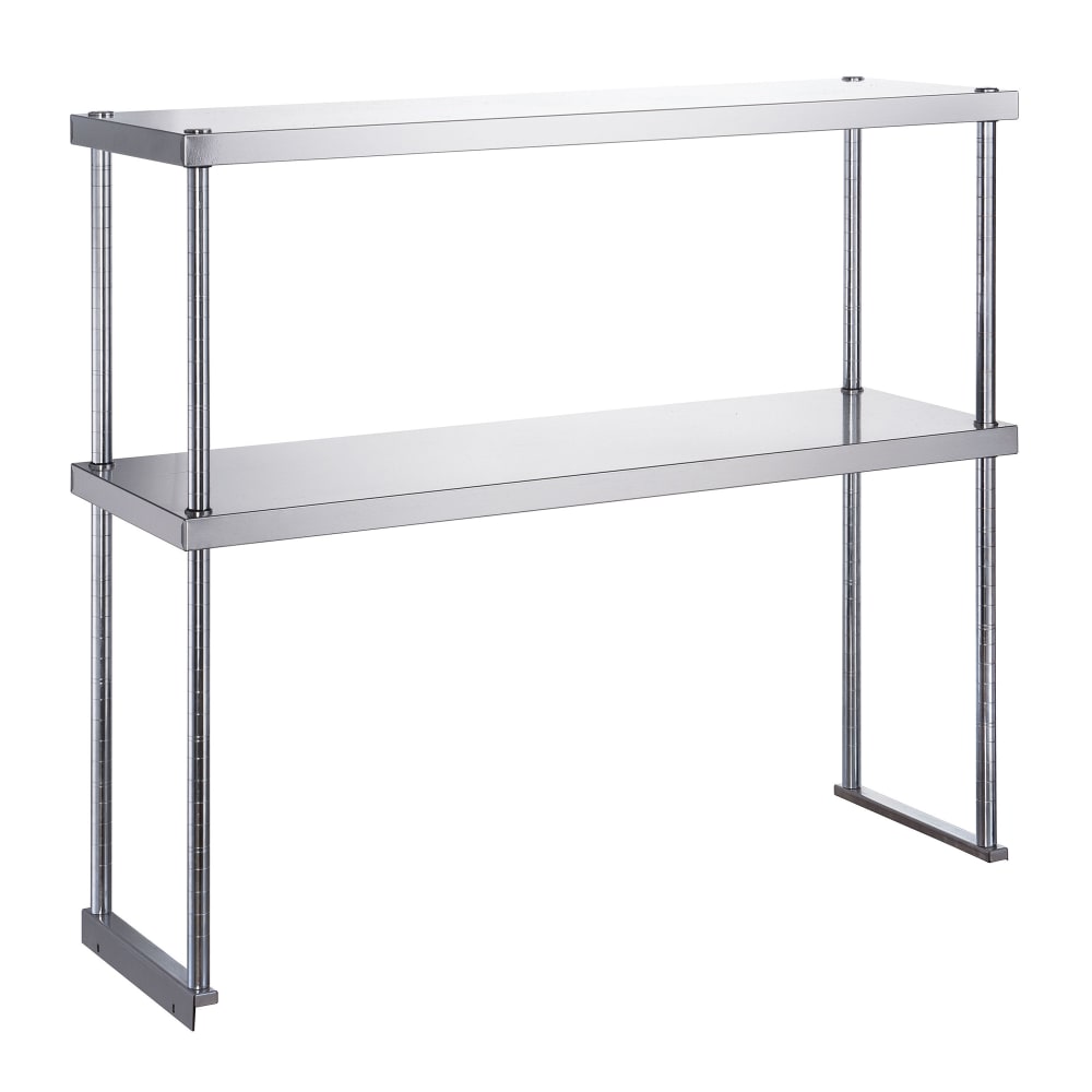 060-DCOS1862 61 1/2" Table Mount Shelf - 2 Deck, Side-Mount, 18"W, Stainless