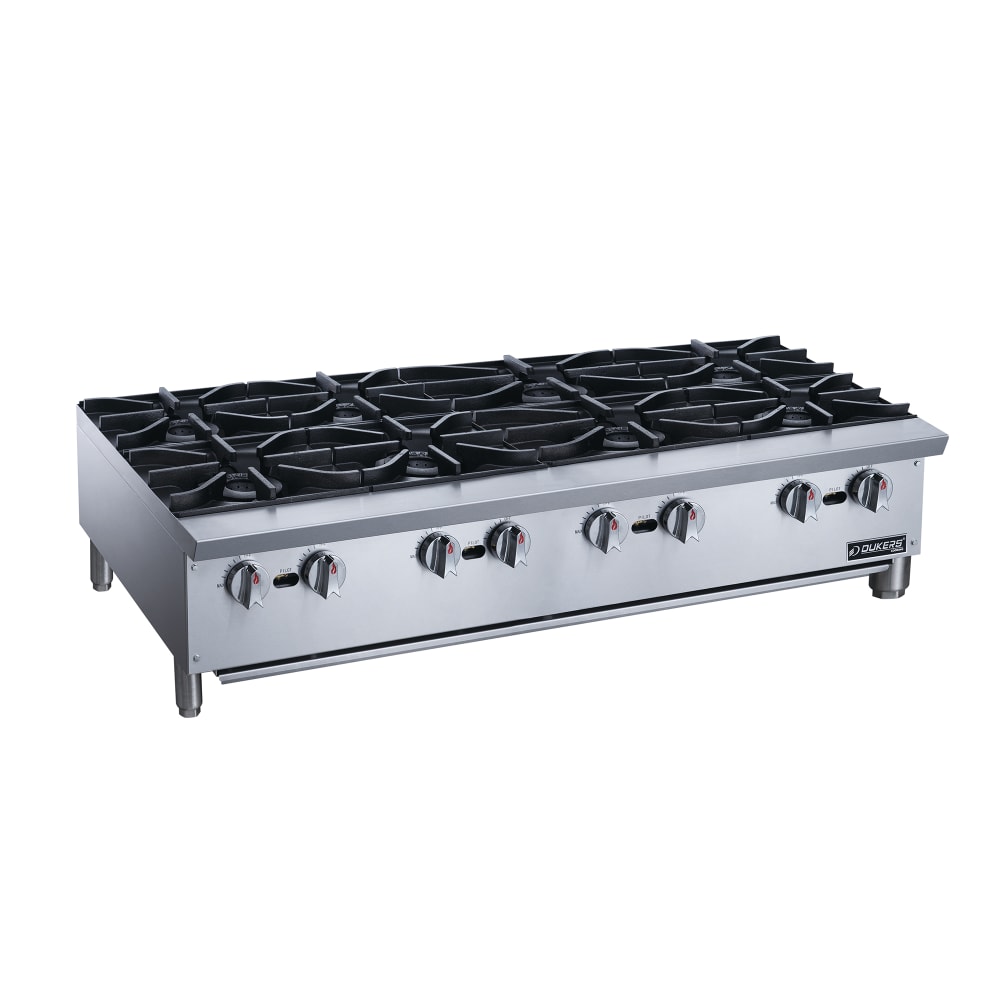 060-DCHPA48 48" Gas Hotplate w/ (8) Burners & Manual Controls, Convertible