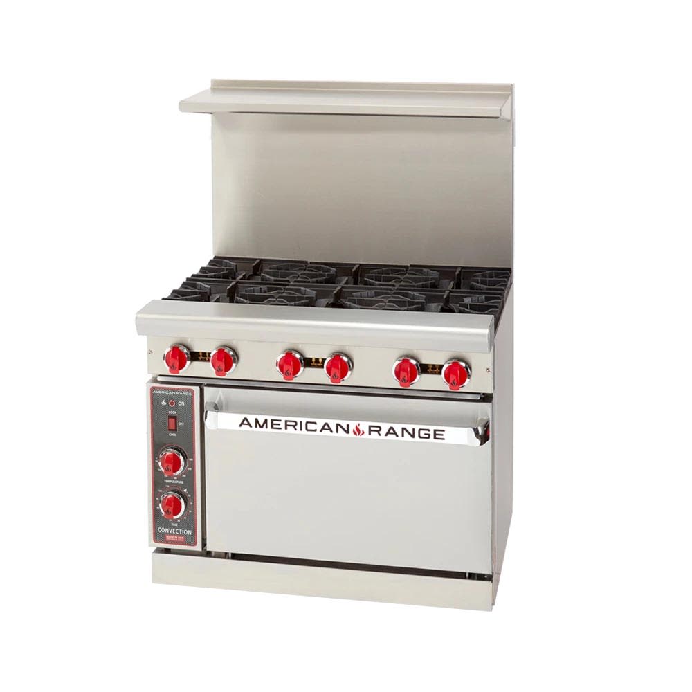 386-AR6CNG 36" 6 Burner Gas Range w/ Convection Oven, Natural Gas