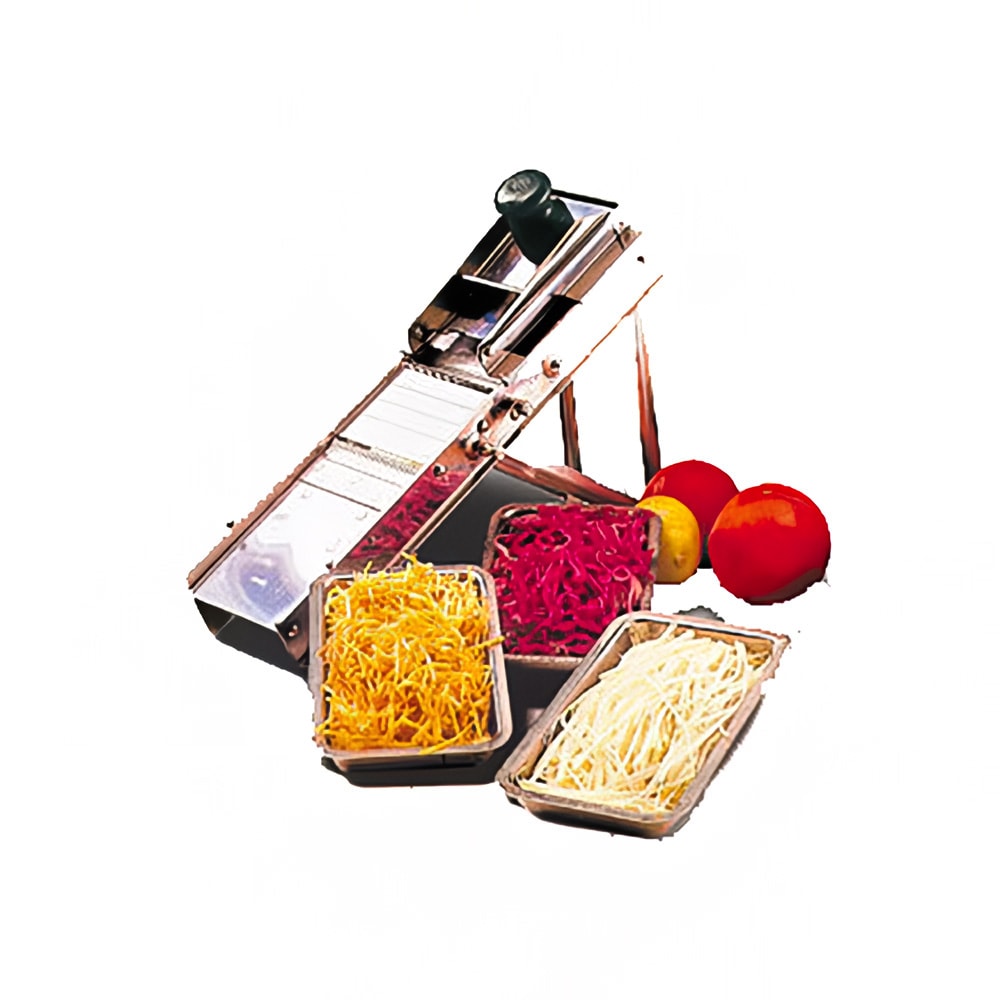 027-3839 Bron Coucke Mandoline Slicer w/ Hand Guard & (2) Blades - Stainless Steel