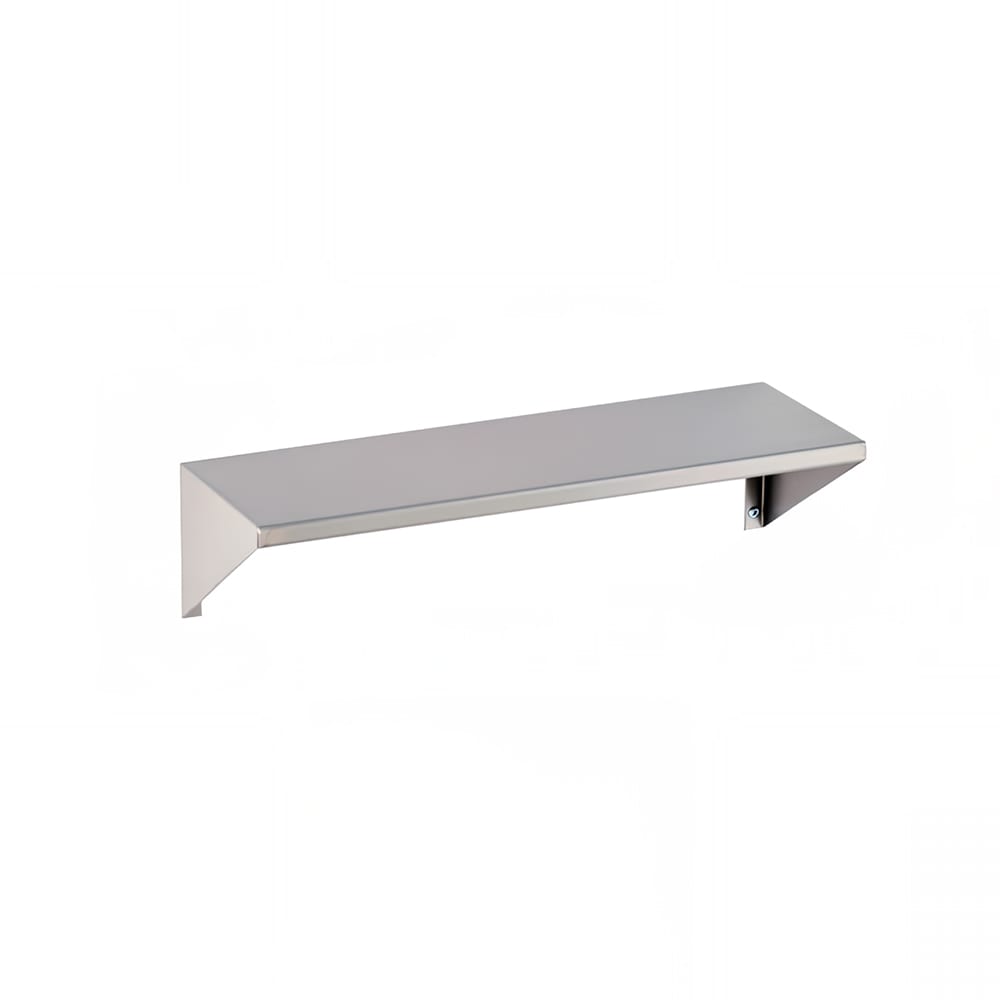 948-S8X24 Solid Wall Mounted Shelf, 24"W x 8"D, Stainless Steel
