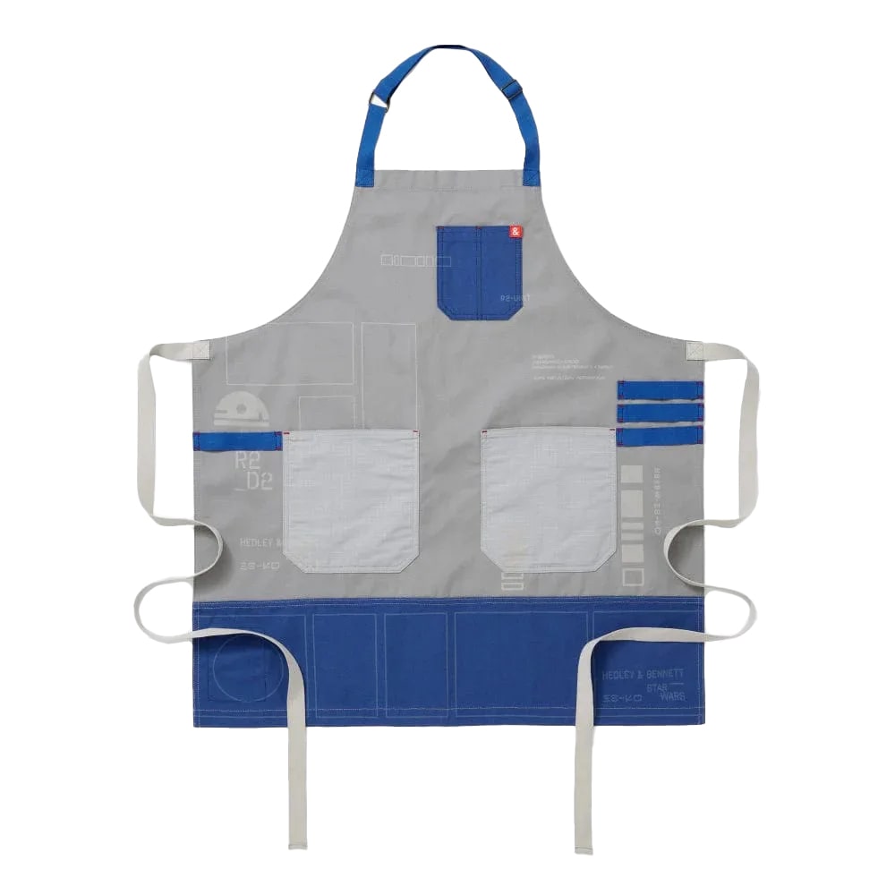 603-HB001800 Full Length Bib Apron w/ (2) Pockets - 33" x 30", Cotton, STAR WARS™ R2-D2
