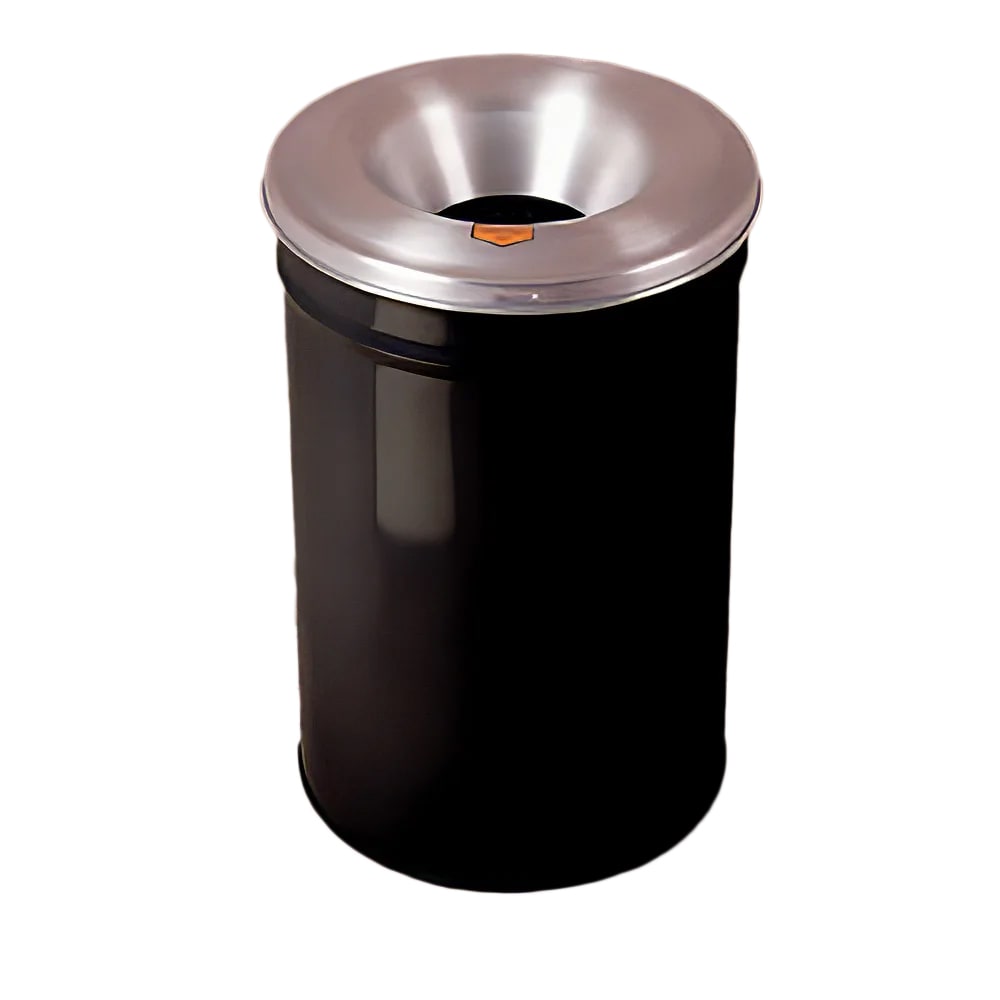 195-26604K 4 1/2 gallon Cease-Fire® Safety Waste Receptacle w/ Aluminum Head - Steel, Black