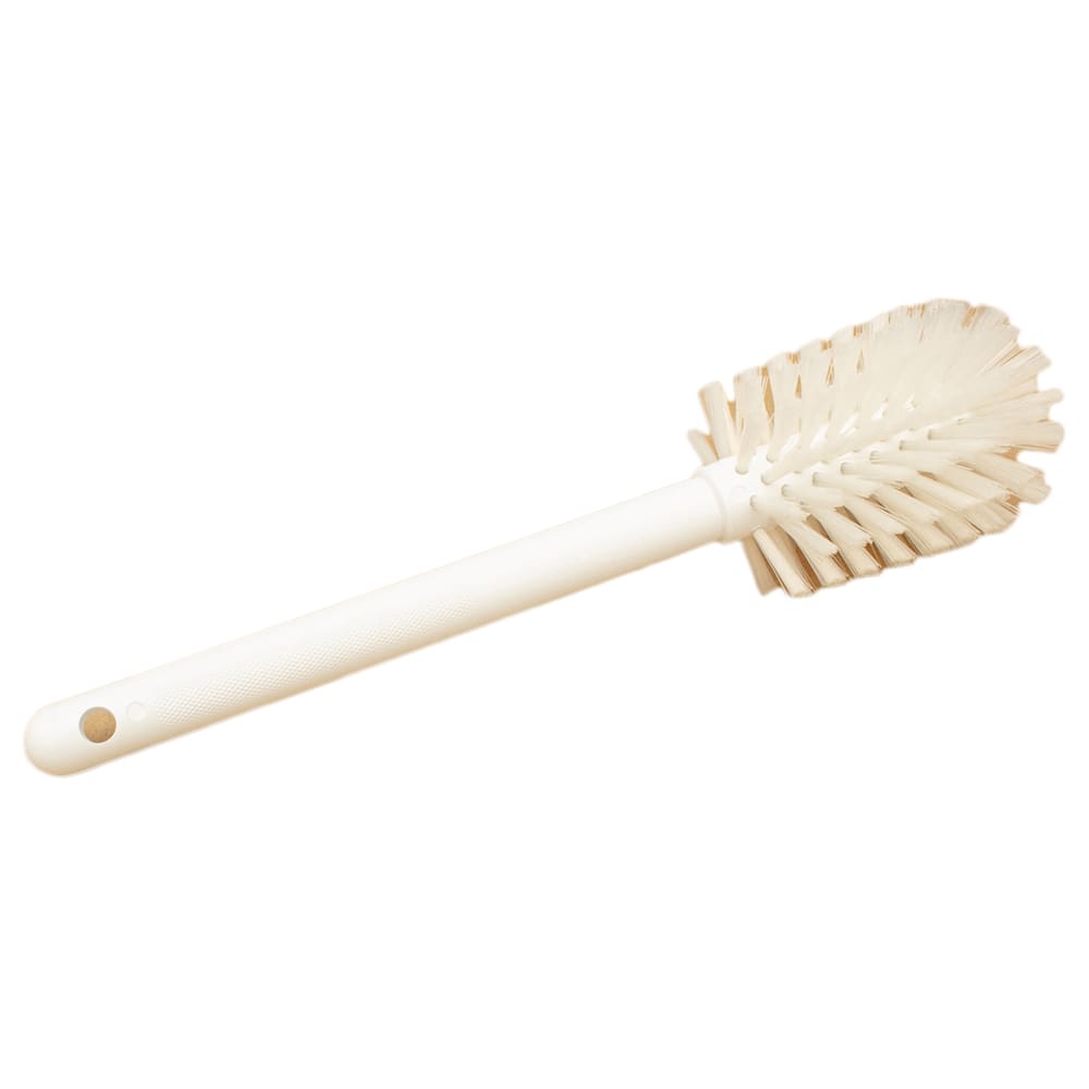 028-40000EC02 12" Pint Bottle Brush w/ White Poly Bristles - Plastic Handle, White