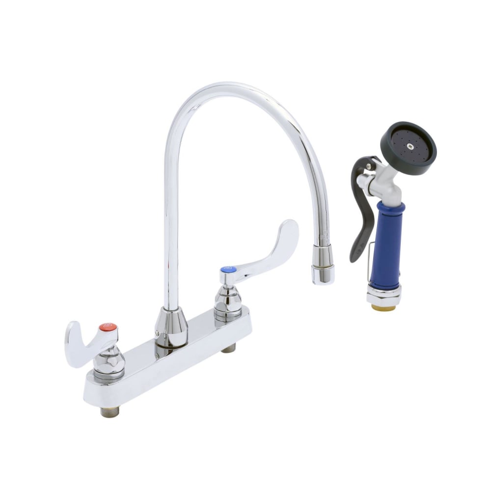 064-PG2347WH4VH Deck Mount Pet Grooming Faucet w/ 9" Swivel Gooseneck Faucet & 78"...