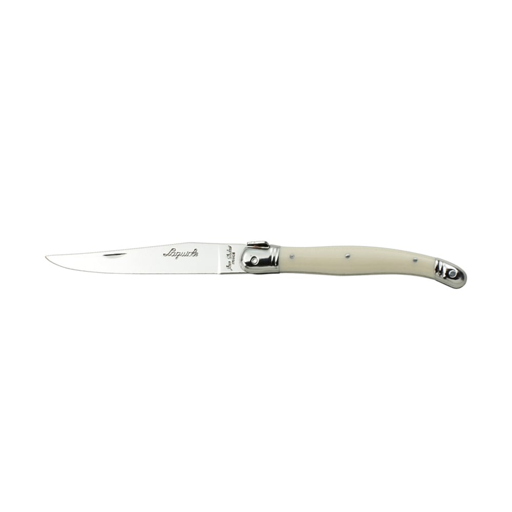 706-5393S079 9" Laguiole Ivory Sharpened Steak Knife w/ Plastic Handle, Stainless