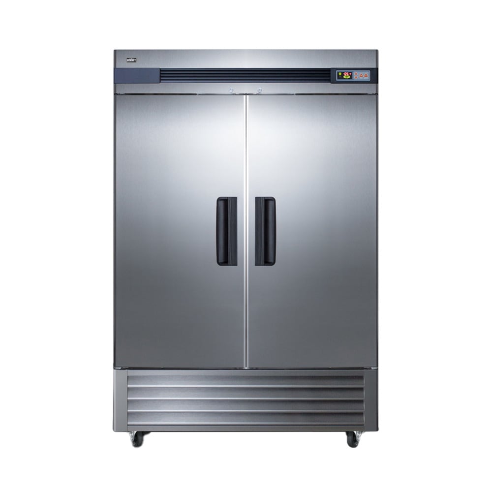 162-SCFF497 55 1/4" Two Section Reach In Freezer, 2 Left/Right Hinge Solid Doors, 115v