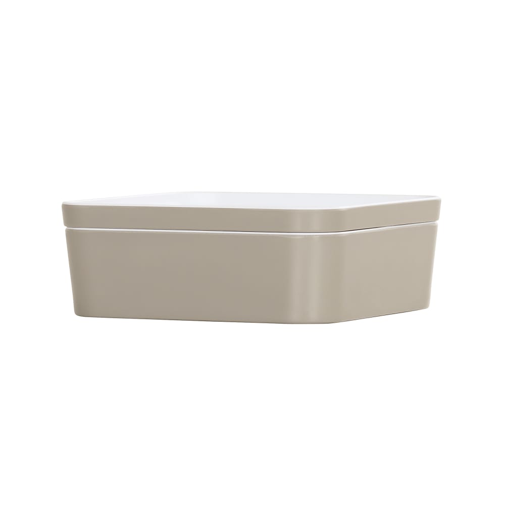 151-241308102 Bento Box - 8 1/4" x 8 1/4" x 3", Melamine, Ash