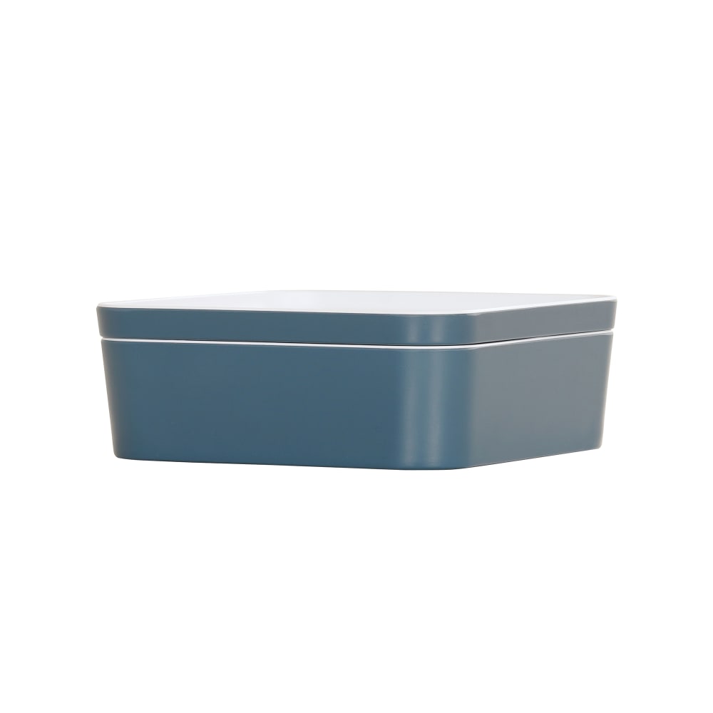 151-241308111 Bento Box - 8 1/4" x 8 1/4" x 3", Melamine, Stone Blue