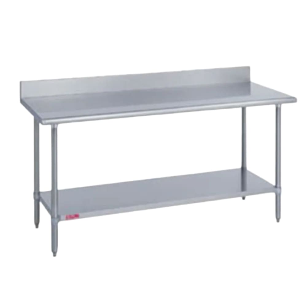 212-31424485R 48" 14 ga Work Table w/ Undershelf & 300 Series Stainless Top, 4 3/5"...