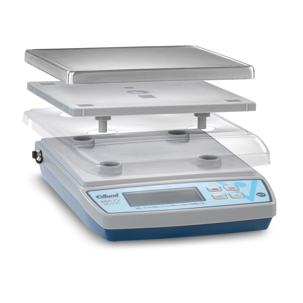 034-BRV320 20 lb Square Digital Scale w/ Removable Platform - 7" x 7", Stainless