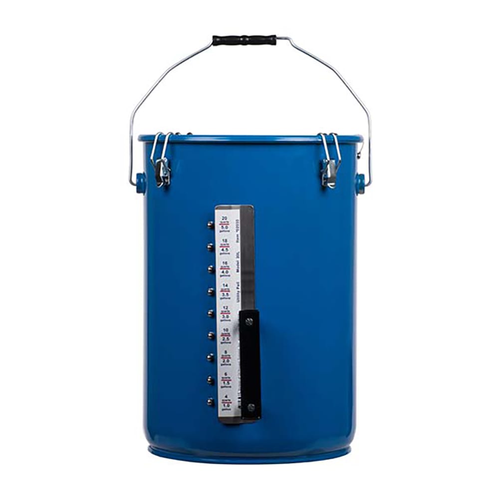 469-30LG02033 6 gal Fryer Oil Utility Pail w/ Lid & Measuring Gauge