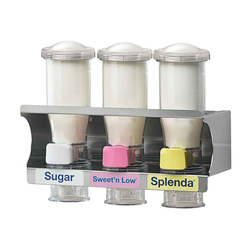 003-80104 Wall-Mount Sugar & Creamer Dispenser, (3) 14 oz Hoppers