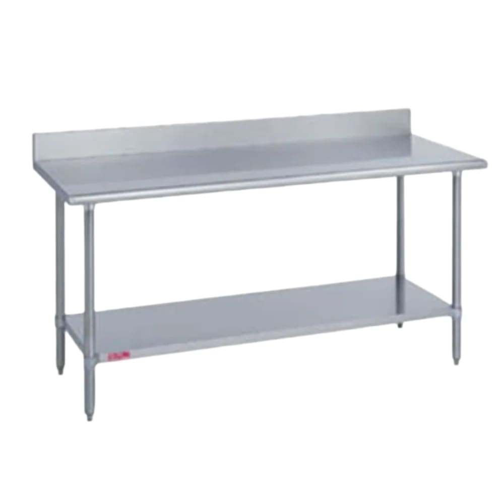 212-31630725R 72" 16 ga Work Table w/ Undershelf & 300 Series Stainless Top, 4 3/5"...