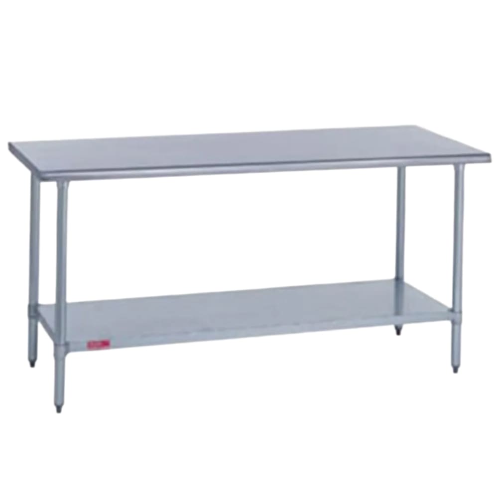 212-316S3072 72" 16 ga Work Table w/ Undershelf & 300 Series Stainless Flat Top