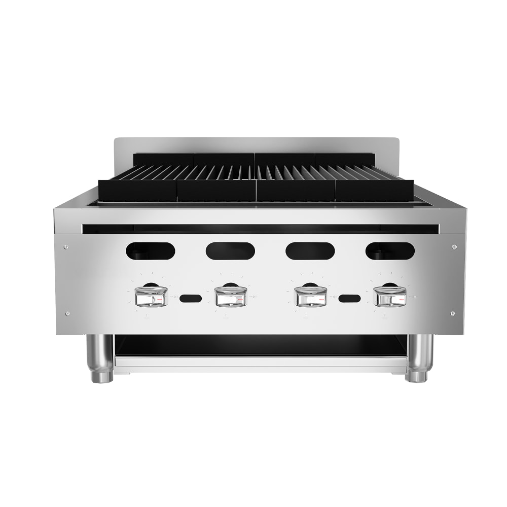 290-ACB25NG 25 1/8" Gas Charbroiler w/ (4) Burners & Cast Iron Grates - Manual, Natural...