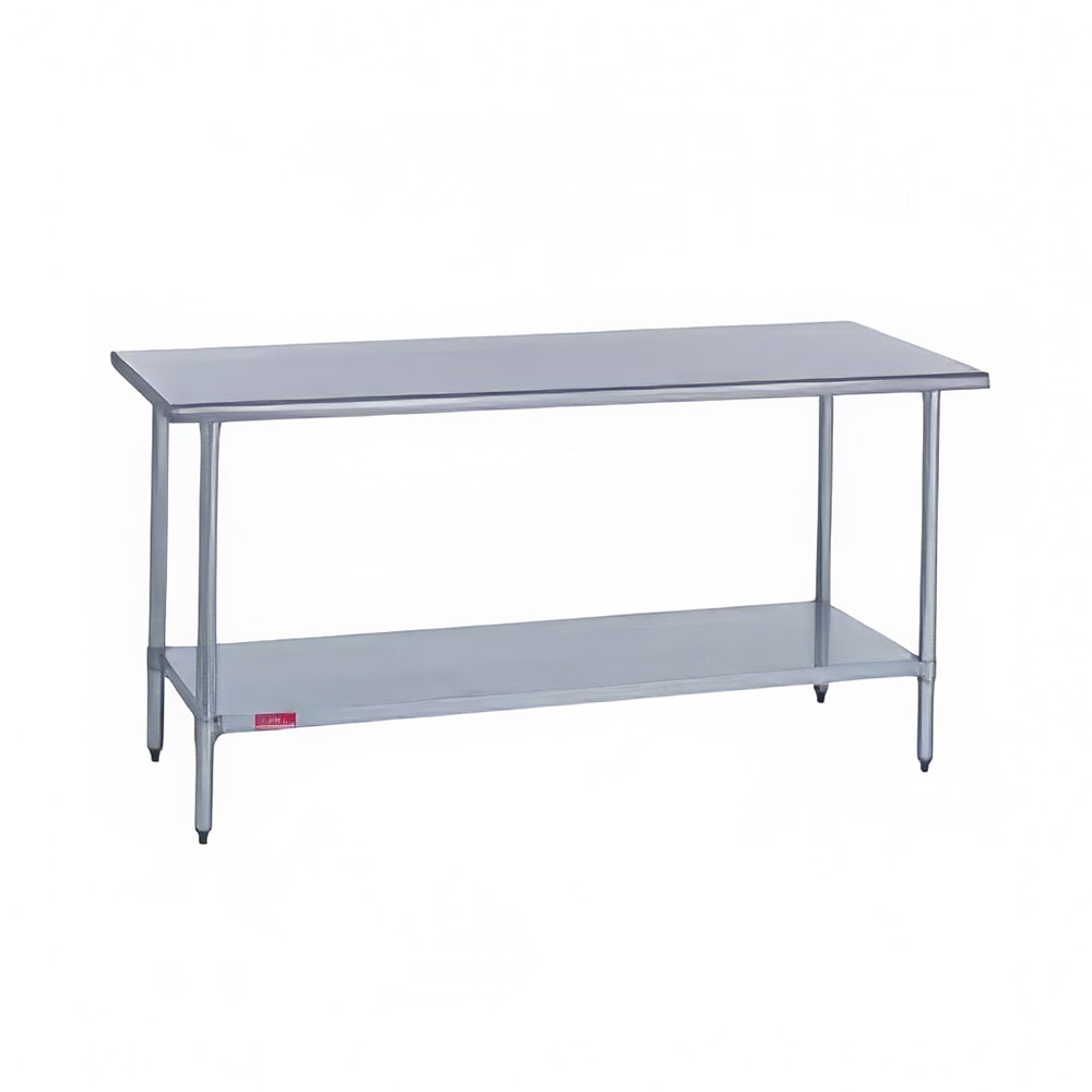 212-4183096 96" 18 ga Work Table w/ Undershelf & 400 Series Stainless Flat Top