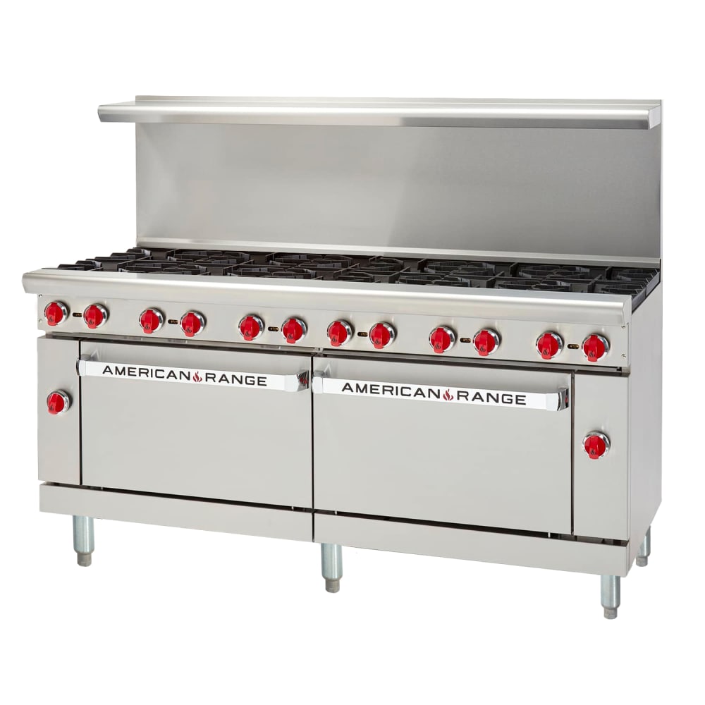 386-AR12NG 72" 10 Burner Gas Range w/ (2) Standard Ovens, Natural Gas