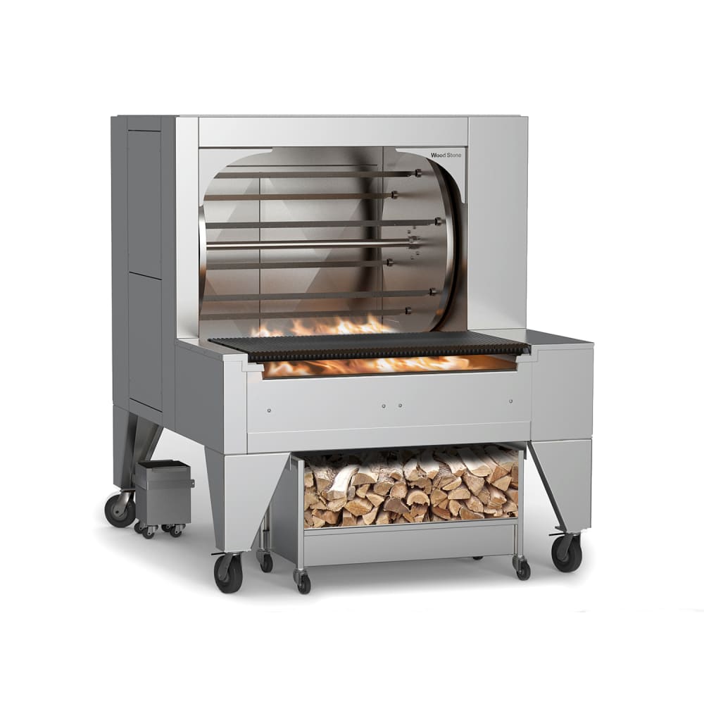 633-WSSFR6BROILER Wood Burning 6 Spit Commercial Rotisserie w/ 42 Bird Capacity