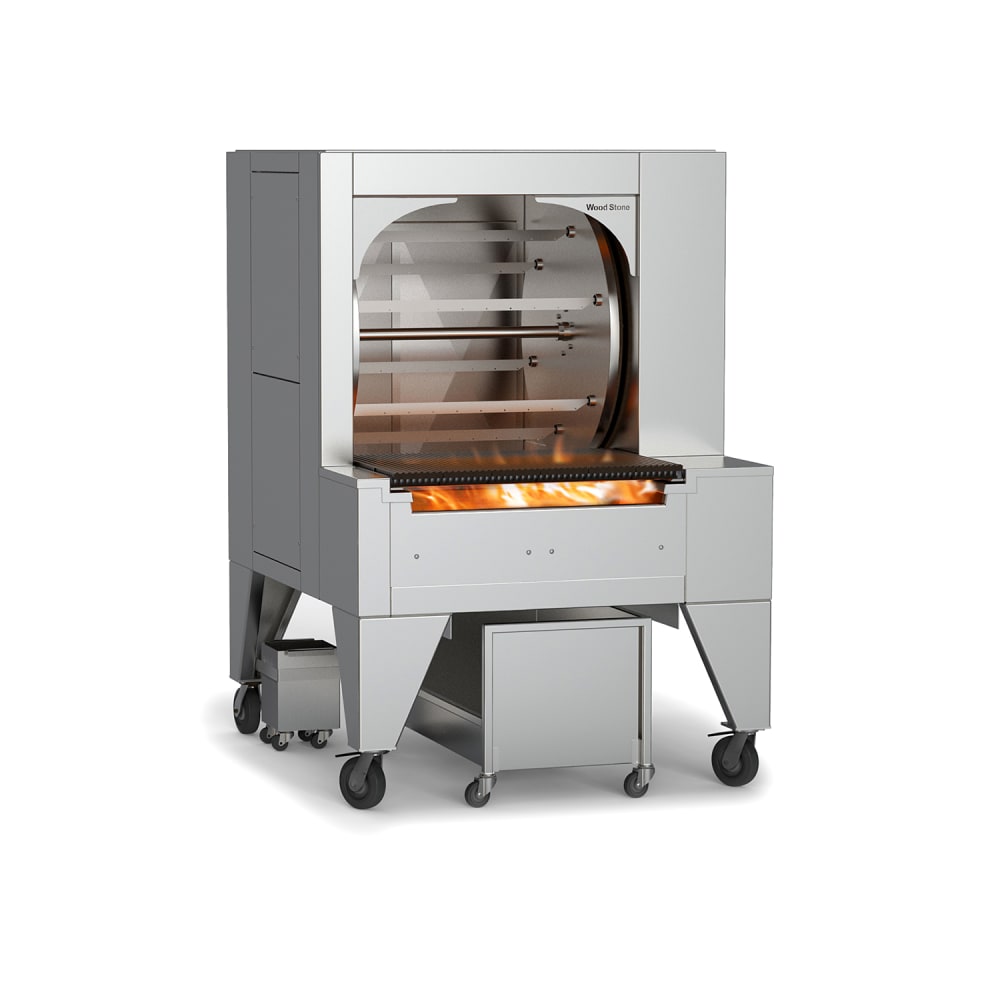 633-WSSFR6N Wood Burning 6 Spit Commercial Rotisserie w/ 24 Bird Capacity